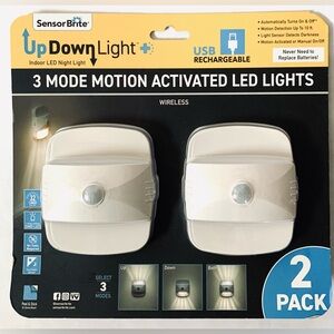 ❤️NEW!!! 3 Mode Motion-Activated LED lights Up Down Both USB Rechargeable